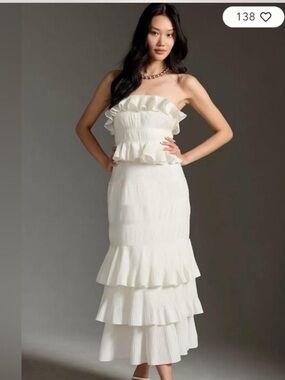 Anthropologie x Let Me Be Ruffled Tiered Midi Dress